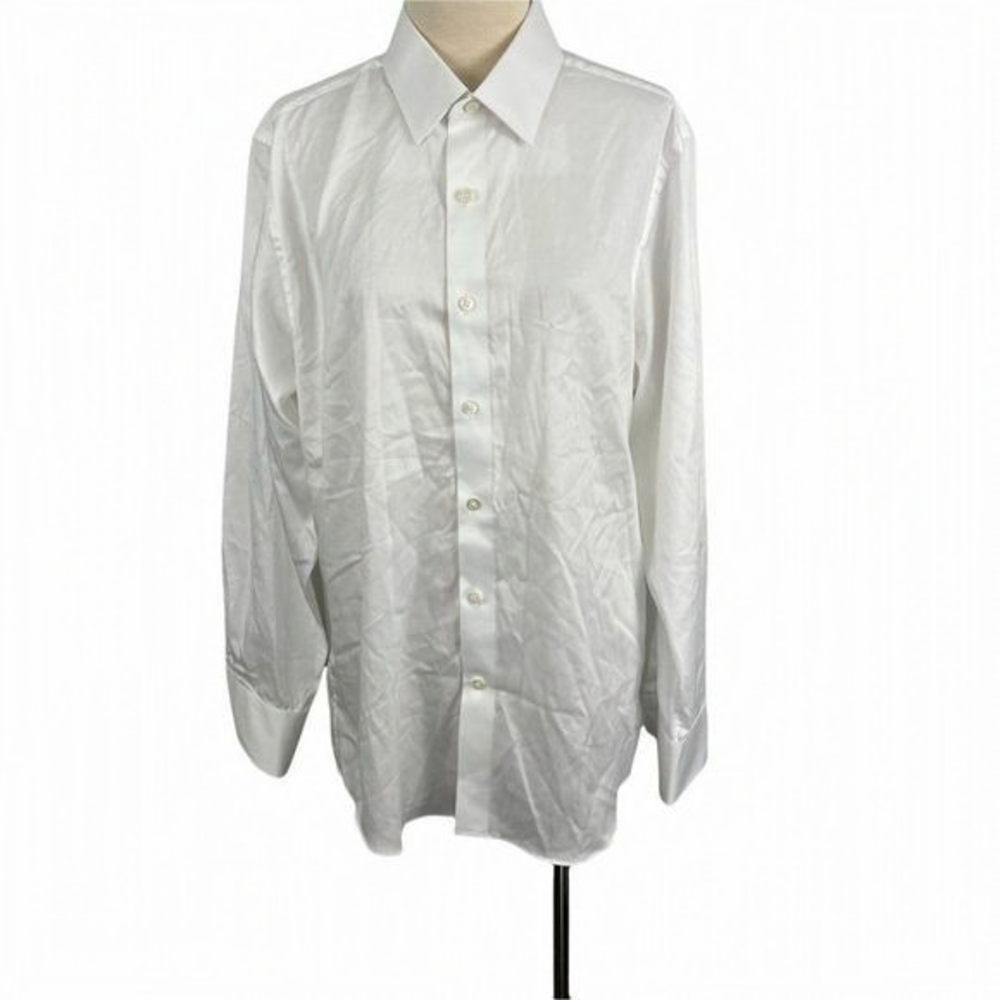 NWOT STANT T White Long‎ Sleeve Button Down Dress Shirt